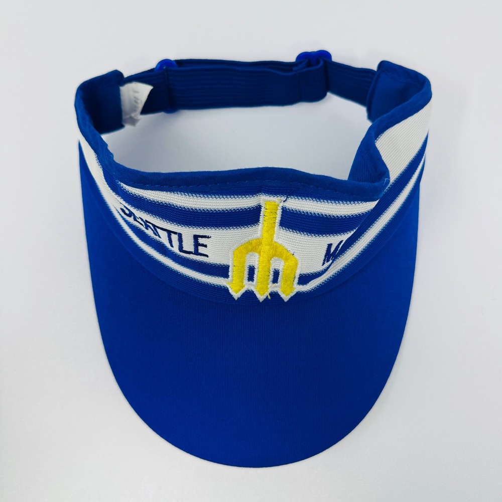 VTG Seattle Mariners Visor Blue White Striped Embroidered‎ Adjustable TWINS S M - Picture 7 of 10